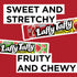 1.5 (Pack 24) Laffy Taffy Stretchy & Tangy Variety Candy Box, Grape, Watermelon, and Cherry Flavors, Ounce Bars