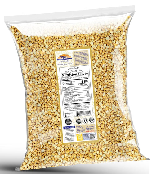 4lbs (64oz) Rani Daliya Split (Roasted Split Chickpeas Dalia) ~ All Natural | Vegan | Indian Origin