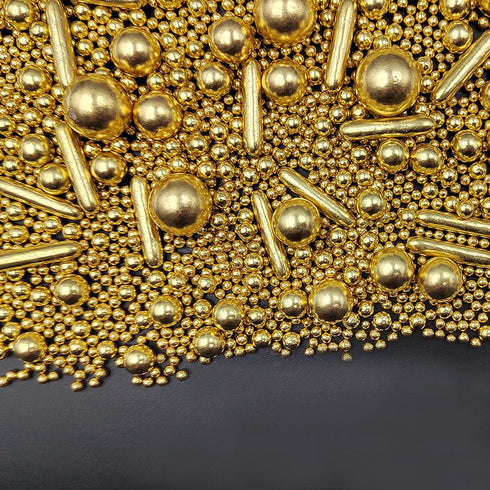 120g/4.23oz Gold Sprinkles Pearl Sugar Candy Mix Size Baking Cake Decorations Cupcake Toppers Cookie Decorating Wedding