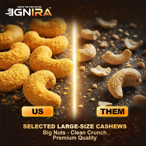 Pack 1 (1.76oz) IGNIRA Cheese Wasabi Cashew Nuts Roasted Cashew Nuts with Plant-Based Cheese & Wasabi Flavor, Savory
