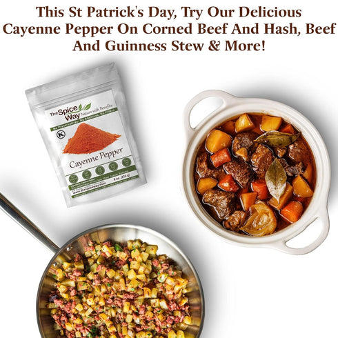 The Spice Way Red Pepper Premium Cayenne Ground, 8 oz, Pure Chile Powder with 80,000 Heat Units