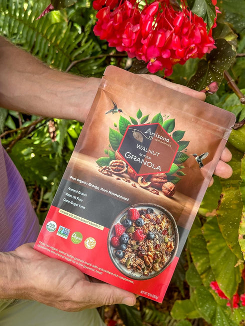10 oz Artisana Organics Walnut Granola (Walnut Cashew) - Gluten-Free, Vegan, Low Glycemic, Organic, Palm Oil-Free