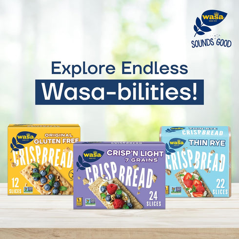 Pack (Pack 4), Wasa Flatbread Thins Variety of Rosemary & Sea Salt and Sesame & Sea Salt, Crackers, Non-GMO Ingredients