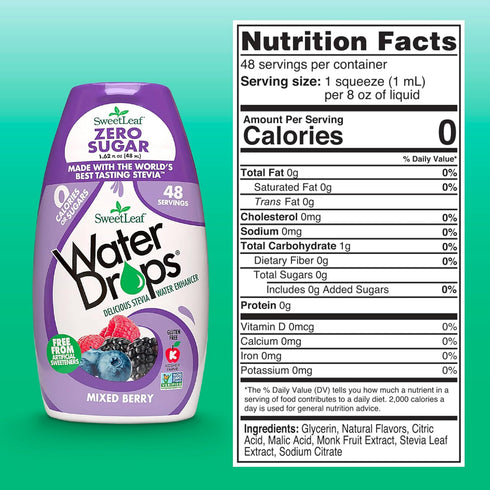 SweetLeaf Water Drops, Mixed Berry – Sugar-Free Water Enhancer Drops, 1.62 Oz (Pack of 3)