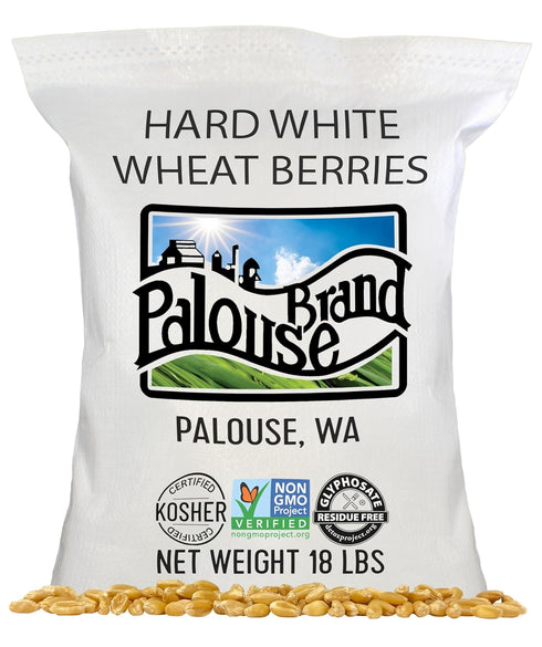 18 LBS Palouse Brand Certified Glyphosate Residue Free Hard White Wheat Berries | | Non-GMO Project Verified | Kosher
