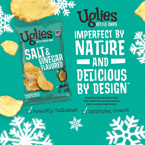 2 Oz. Pack 12 UGLIES Kettle-Cooked Potato Chips, Gluten-Free Snacks, Kosher-Friendly, Non-GMO Snacks for Kids