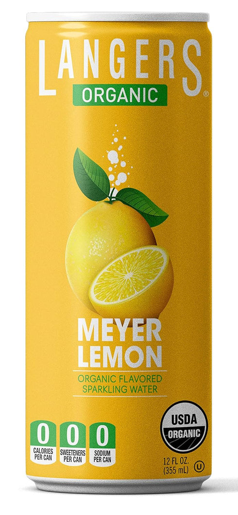 12 Oz (Pack 8) Langers Organic Flavored Sparkling Water, Meyer Lemon, Fl