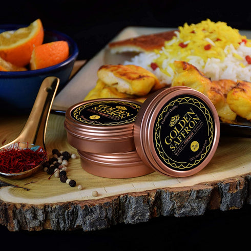 (2.0 Golden Saffron, Finest Pure Premium All Red Saffron Threads, Grade A+ Super Negin, Non-GMO Verified. For Tea