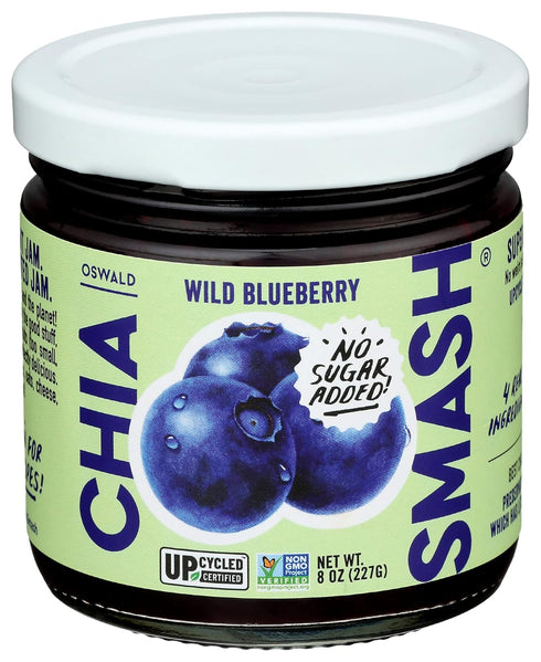 (1 Smash Foods Blueberry Jam | Low-Calorie, No Sugar Added Keto Jam with Upcycled Fruit & Chia Seeds | Vegan, Paleo
