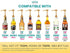 Gold Coffee Syrup Pump for 750 ml Bottles (Pack of 6), Fits Upouria, Torani, DaVinci, Monin