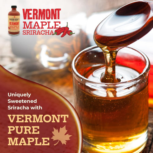 Sugar Bob’s Finest Kind Vermont Maple Sriracha, Original Sweet and Spicy Hot Sauce, 9.6 oz, Pack of 1