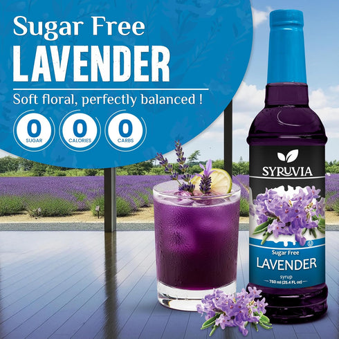 25.4 oz 0 Syruvia Sugar-Free Lavender & Pistachio Syrup - fl Premium Coffee Flavoring Syrup. Calories, Kosher