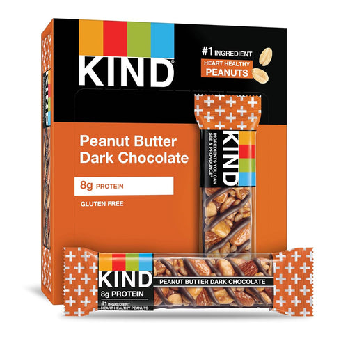 KIND Bars, Peanut Butter Dark Chocolate, 8g Protein, Gluten Free Bars, 1.4