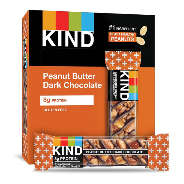 KIND Bars, Peanut Butter Dark Chocolate, 8g Protein, Gluten Free Bars, 1.4