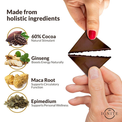 60% Pack 1 Ignite Dark Chocolate Bars Premium Cocoa Squares for Couples Luxurious Dark Chocolate Crafted for Shared