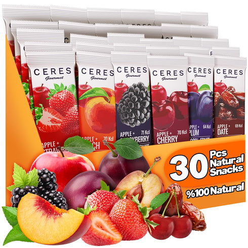 Fruit Leather Strips 30 Count | Real Fruit Variety Pack with Strawberry,