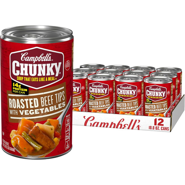 Campbells Chunky Soup, Roast Beef Tips With Vegetables Soup, 18.8 Oz Can