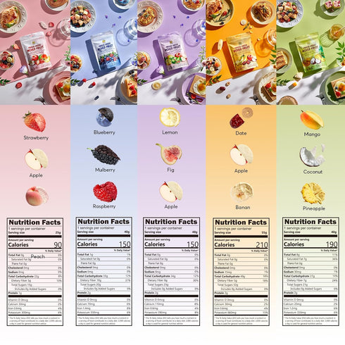 SUNGIVEN 10+ Pack 5 7.06 oz, 100% Freeze-Dried Fruit Party with Fruits, Mixed Fruits Variety of Bag, Health Snack