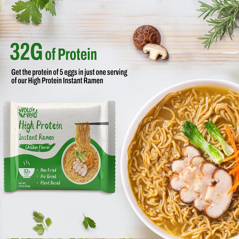 (32g) 18 Packs, VOLO VERO High Protein Ramen, Konjac Rice, Vegan, Plant-Based, Non-Fried, Low Carb, Low Fat, Egg-Free
