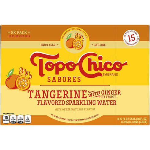 12oz (Pack 2) Topo Chico Sabores Tangerine with Ginger Extract Can