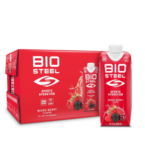 BioSteel Sports Drink, Great Tasting Hydration with 5 Essential Electrolytes, Mixed Berry