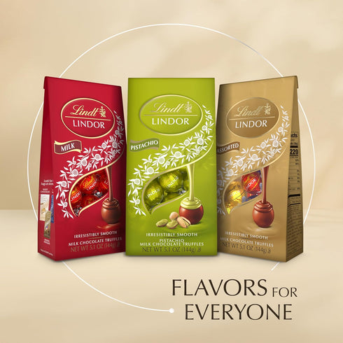 5.1 oz. Lindt LINDOR Pistachio Milk Chocolate Candy Truffles, Bag