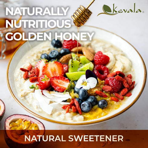 3pack 16 oz, Kevala Organic Raw Oaxaca Honey - Glass Jar Natural Sweetener for Meals and Drinks with no Pesticides