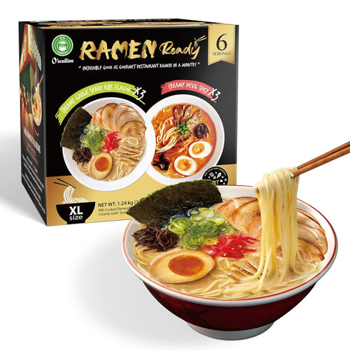 O'scallion Pack of 6 Ramen Noodles - Authentic Japanese Taste - Fresh