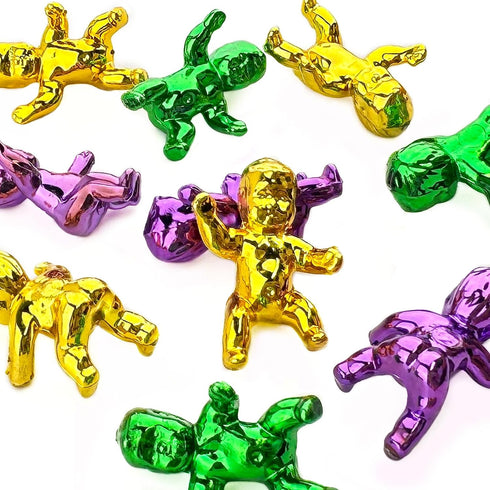MEMOVAN 24PCS Mardi Gras King Cake Babies 1.2inch Purple Green Gold Tiny