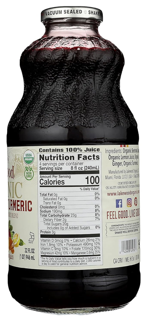 32 Lakewood Organic Beet Ginger Turmeric Juice, FZ
