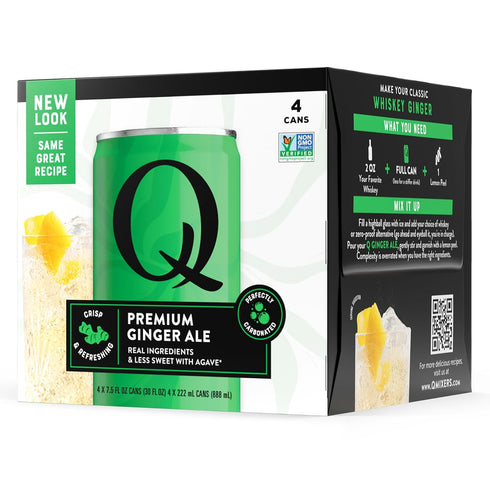 Q Mixers Ginger Ale, 7.5 Fluid Ounces, 4 Pack