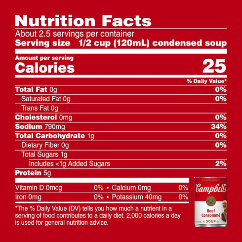 Consomme 10.5 oz (Pack 6) Campbell's Condensed Beef Soup, Can