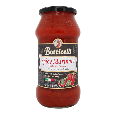 Spicy Fra Diavolo Premium Pasta Sauce by Botticelli, 24 oz, No Added Sugar, Whole30 Approved, Gluten Free
