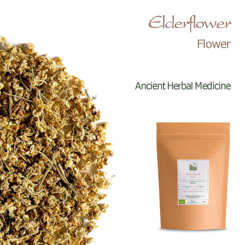 Organic Elderflower Tea - Dried Elder Flowers Herbal Tea, Sambacus Blossoms