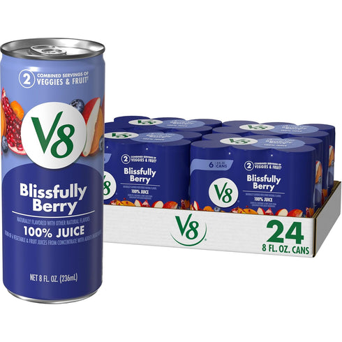 V8 Blissfully Berry 100% Fruit and Vegetable Juice, 8 fl oz Can