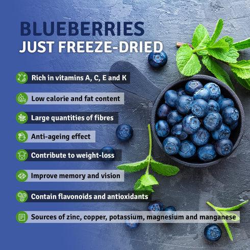 SEL BERRY 3oz Organic Wild Blueberry Powder USDA Certified - No Sugar Added Antioxidant-Rich Freeze Dried Organic Wild