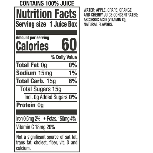 100 4.23 oz 44 Count (11 Packs 4) Mott's Percent Fruit Punch Juice, fl boxes