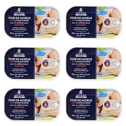 Officer Wild Smoked Cod Liver 120g Pack of 6