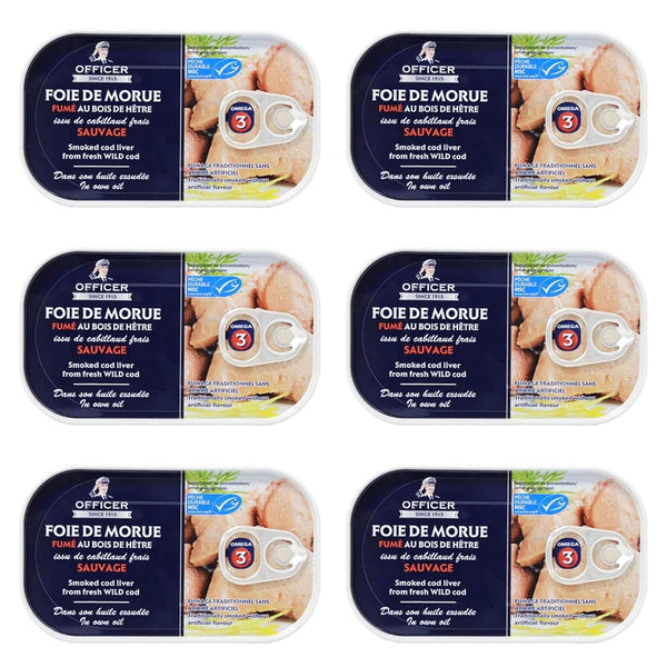Officer Wild Smoked Cod Liver 120g Pack of 6