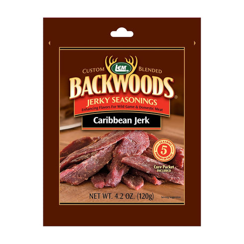 LEM Products Backwoods Caribbean Jerk Jerky Seasoning, Ideal for Wild Game and