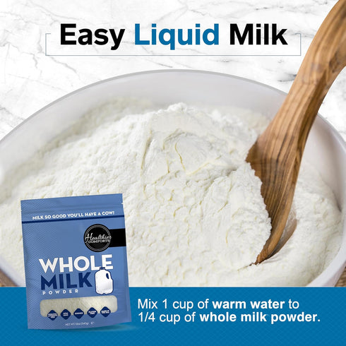 (12oz) Healthier Comforts Whole Milk Powder | Shelf Stable | Kosher, Gluten Free, Non-GMO, Hormone and Antibiotic Free