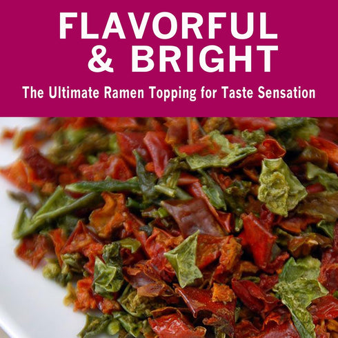 16 Oz (1 lb), SPICES VILLAGE Dehydrated Bell Peppers Mix, Dried Bell Pepper Flakes, Dried Ramen Toppings, Bulk Dried