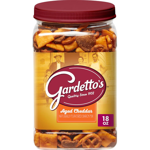 Gardetto's Aged Cheddar Snack Mix, Salty Snacks Tub, 18 oz