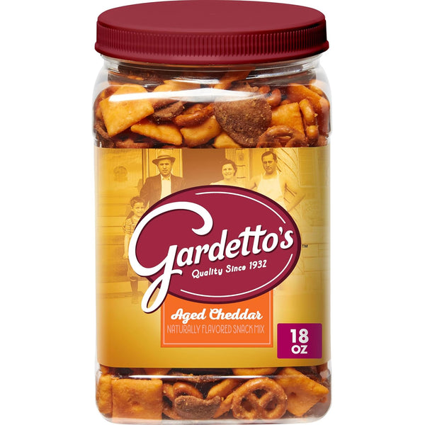 Gardetto's Aged Cheddar Snack Mix, Salty Snacks Tub, 18 oz