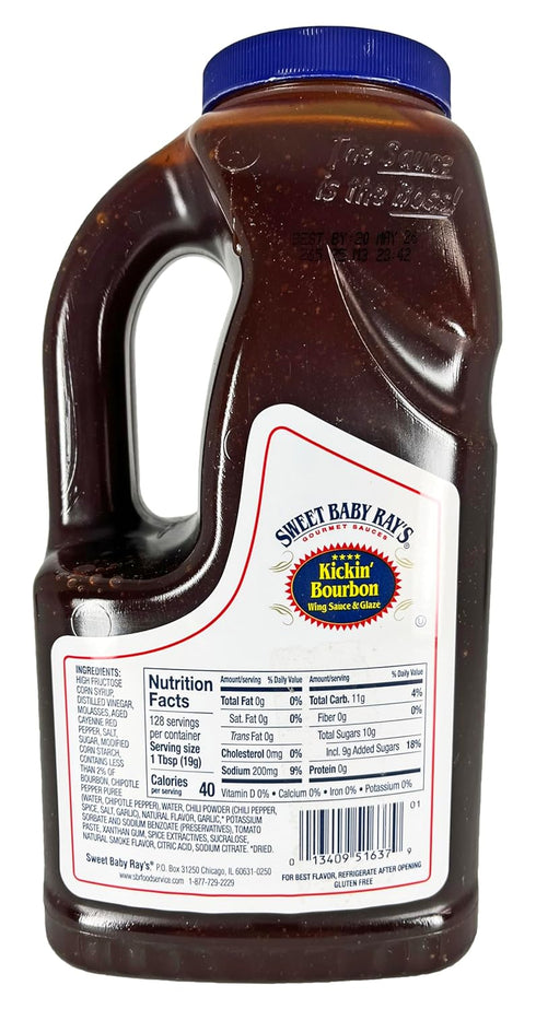64 oz. Sweet Baby Ray's Kickin Bourbon Wing Sauce & Glaze | Kosher | Gluten Free | fl.