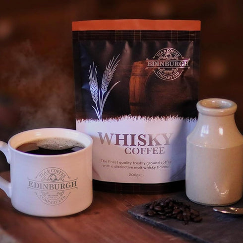 7oz (Pack 3) Edinburgh Tea & Coffee Company, Whisky Flavored Ground Coffee, Bag