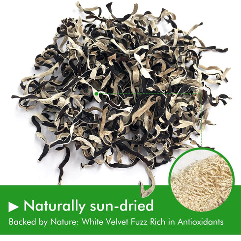 6oz (170g) VIGOROUS MOUNTAINS Shredded Dried Woodear Mushrooms, Natural & No Additives, Rich in Fiber & Iron Perfect
