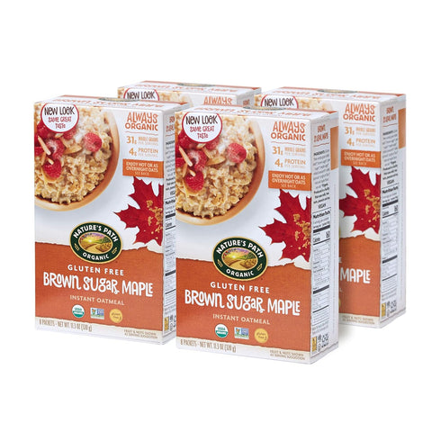 Nature's Path Organic Gluten Free Brown Sugar Maple Instant Oatmeal, 32 Packet,