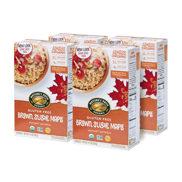 Nature's Path Organic Gluten Free Brown Sugar Maple Instant Oatmeal, 32 Packet,