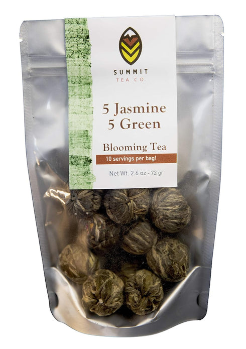 10 Blooming Flower Tea, 5 Jasmine & 5 Green